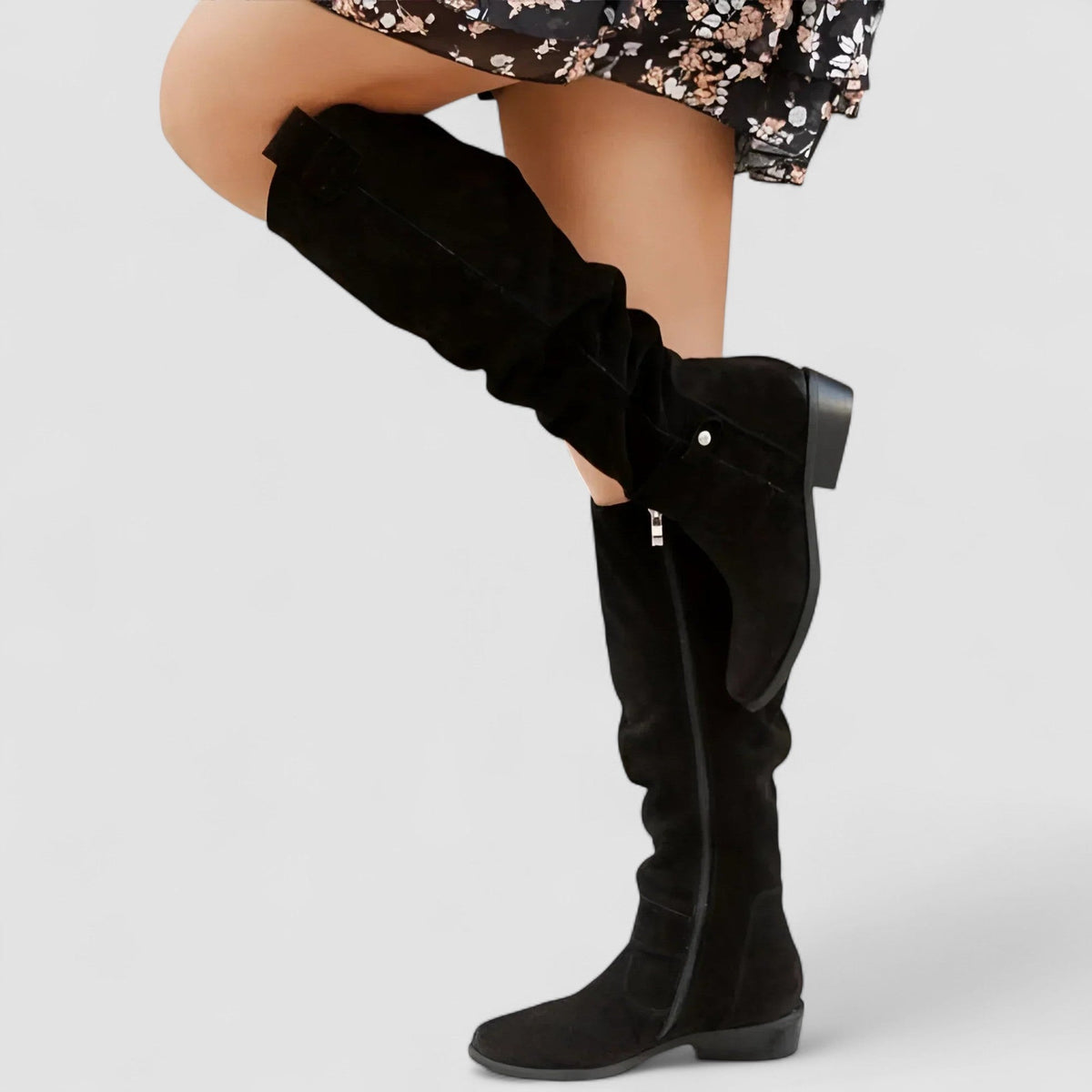 Clemence | Bottes pour Femme Coupe Ample Talon 4 cm Soutien Actif - Noir