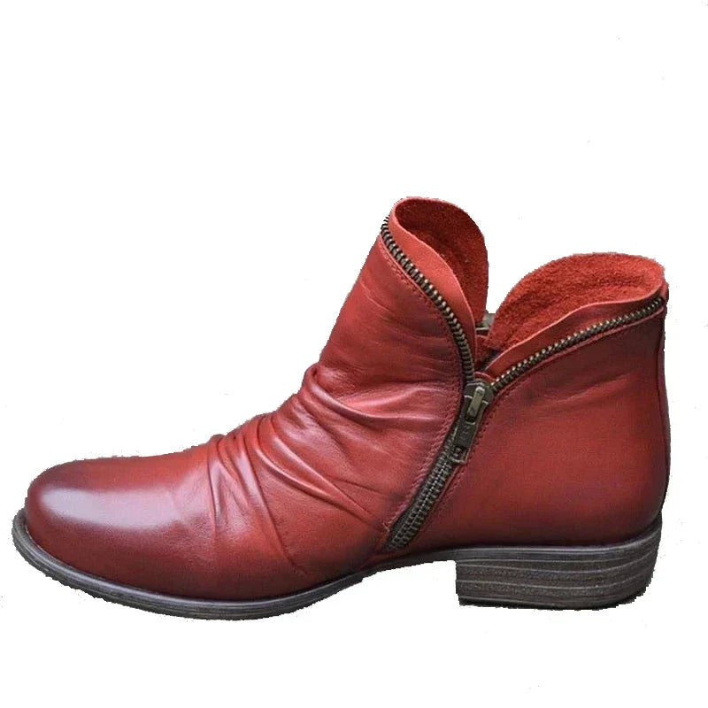Clemence | Bottines Femme Soutien Plantaire Cheville Fermeture Facile - Noir