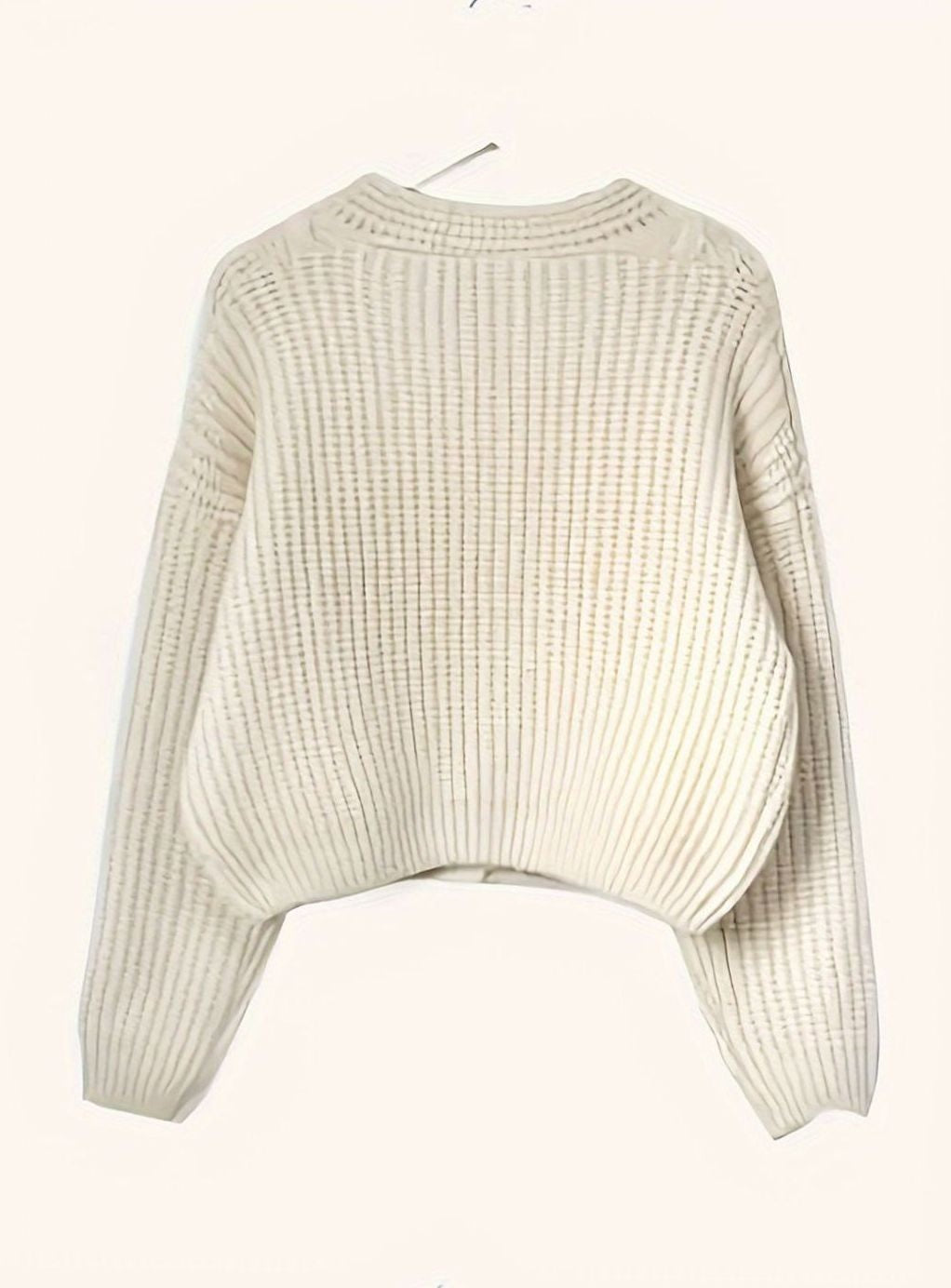Clemence | Gilet Oversize Femme Côtes Épaisses Encolure V Boutons - Abricot