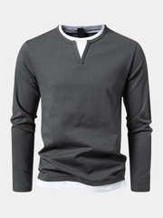 Clement | Pour Homme Pull Col V Coton Premium Coupe Épurée - Gris