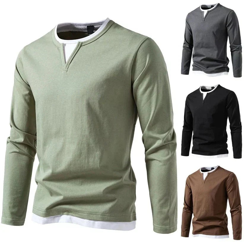 Clement | Pour Homme Pull Col V Coton Premium Coupe Épurée - Gris