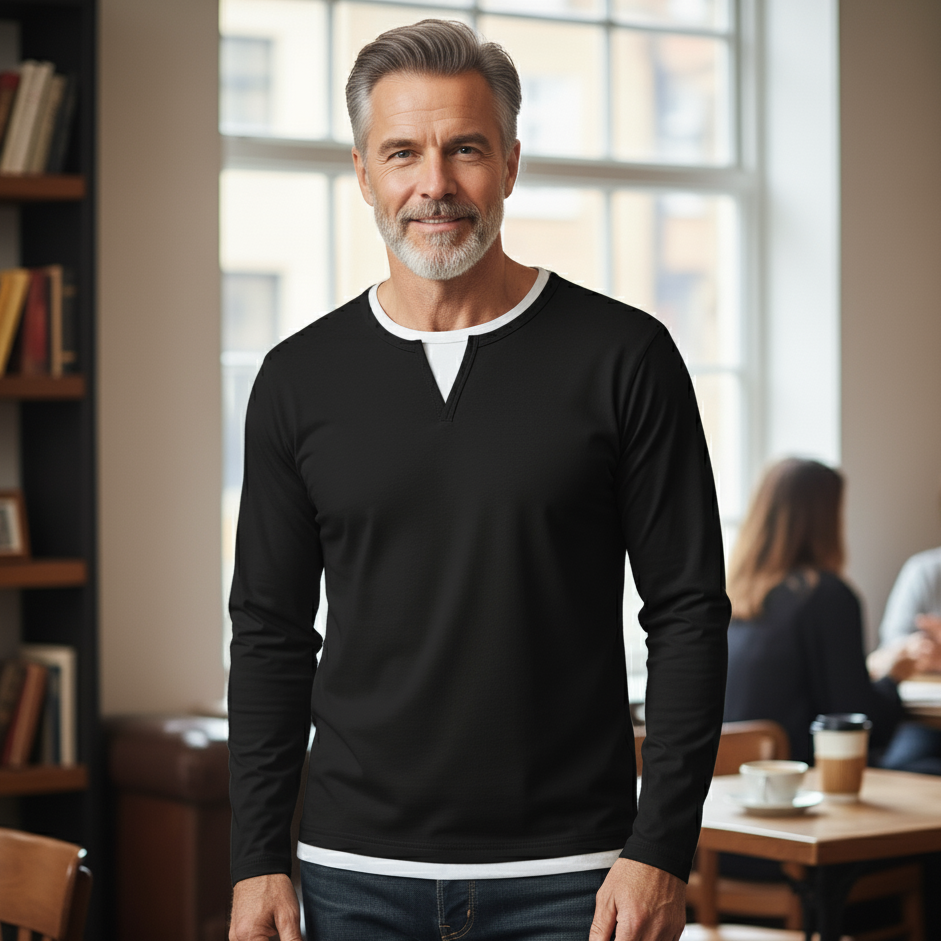 Clement | Pour Homme Pull Col V Coton Premium Coupe Épurée - Gris