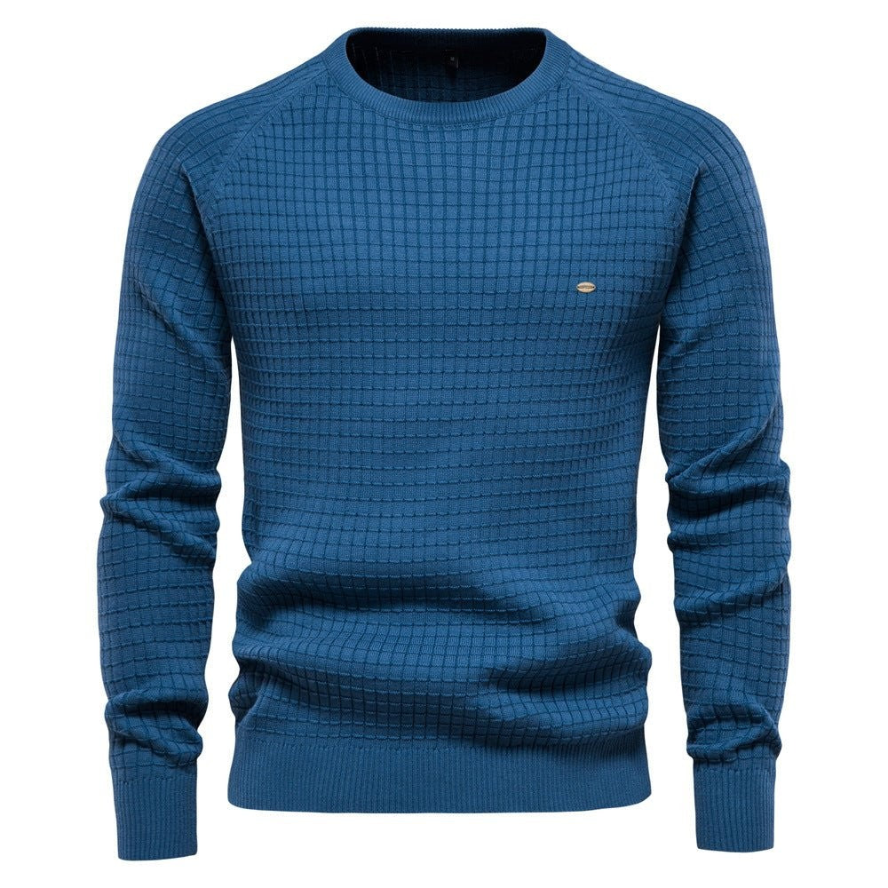 Clement | Pull Homme Structuré Manches Longues Coupe Décontractée - Bleu