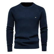 Clement | Pull Homme Structuré Manches Longues Coupe Décontractée - Bleu Marine