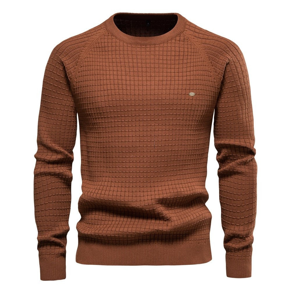 Clement | Pull Homme Structuré Manches Longues Coupe Décontractée - Marron