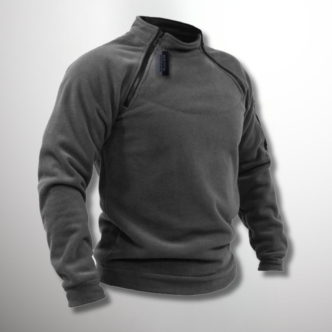 Clement | Pull-over pour Homme Coupe Ample Demi-Zip Col Montant Printemps - Gris