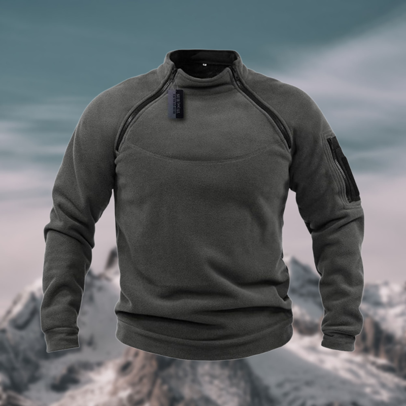 Clement | Pull-over pour Homme Coupe Ample Demi-Zip Col Montant Printemps - Gris