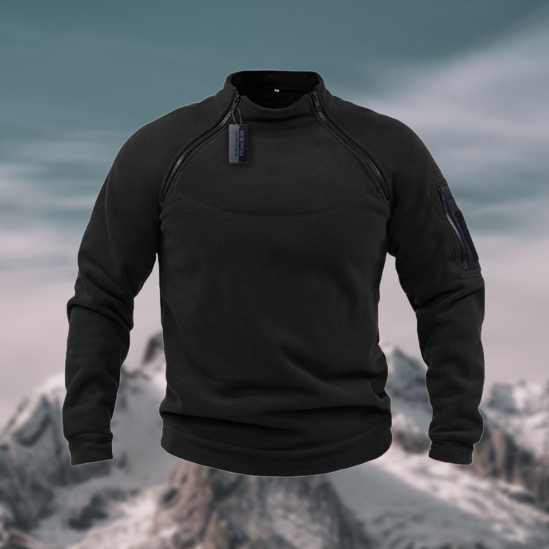 Clement | Pull-over pour Homme Coupe Ample Demi-Zip Col Montant Printemps - Noir