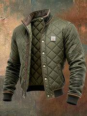 Clement | Veste Homme Matelassée Bomber Col Montant Doublure Thermique - Vert