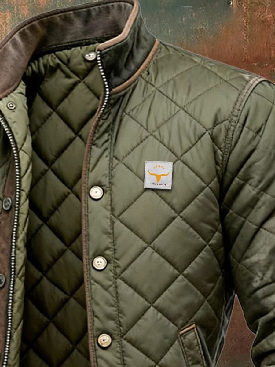 Clement | Veste Homme Matelassée Bomber Col Montant Doublure Thermique - Vert