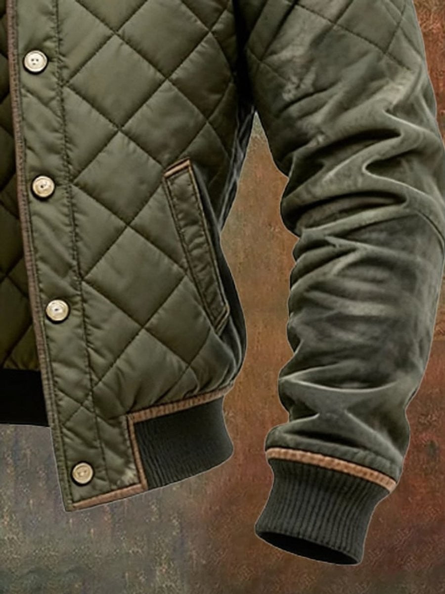 Clement | Veste Homme Matelassée Bomber Col Montant Doublure Thermique - Vert