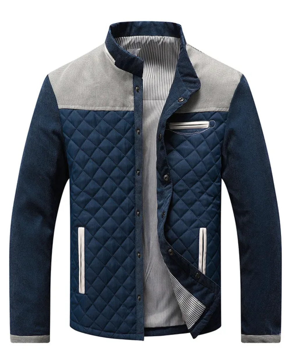 Clement | Veste Matelassée Motif Losanges Coupe Structurée pour Homme - Gris