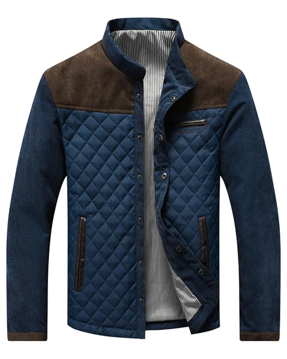 Clement | Veste Matelassée Motif Losanges Coupe Structurée pour Homme - Marron