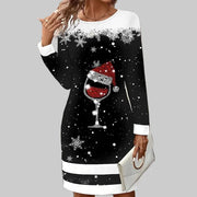 Chloe | Pour Femme Pull de Noël Coupe Ample Motif Graphique Robe Pullover