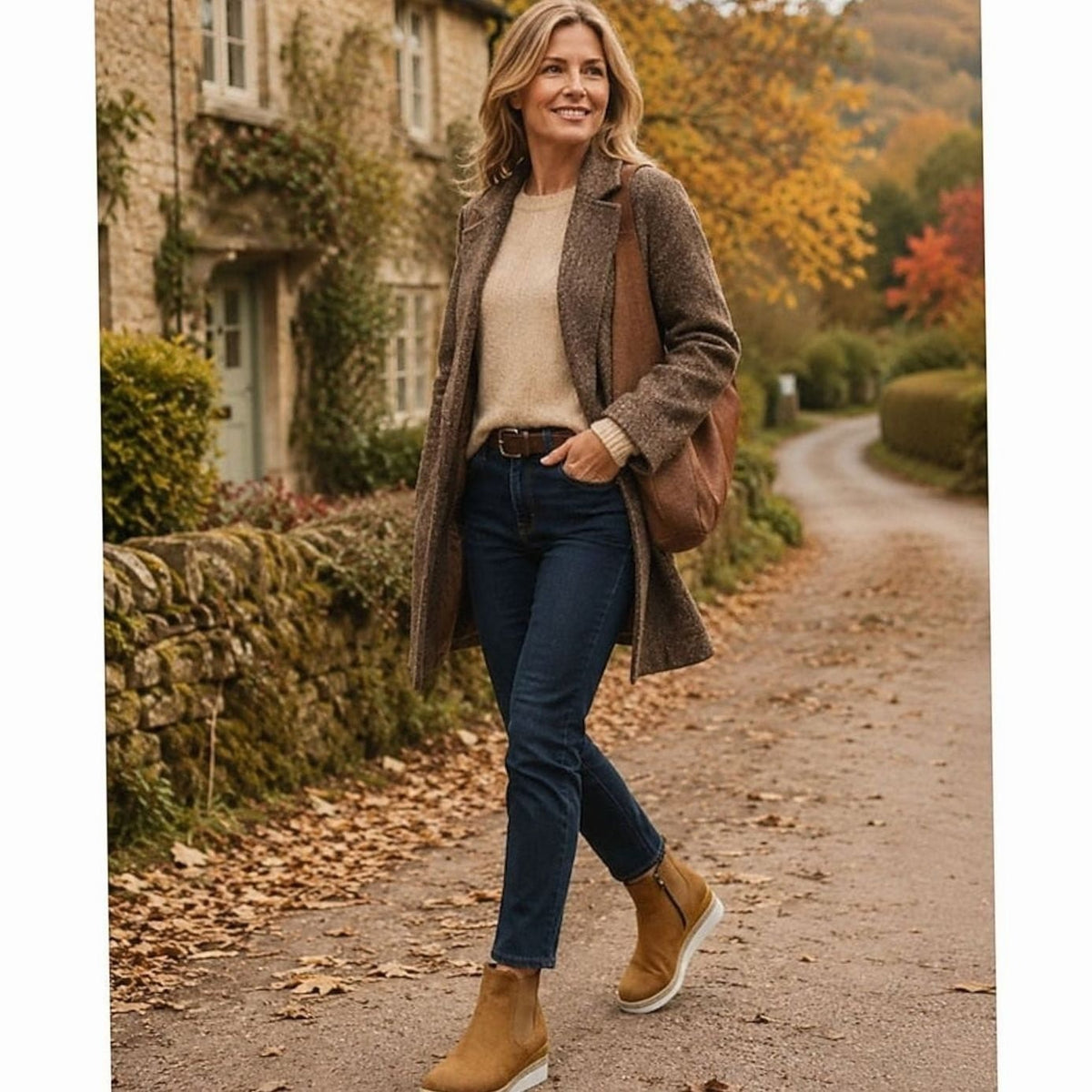Elise | Bottines Femme Talon Compensé Suède Fermeture Éclair Latérale - Marron