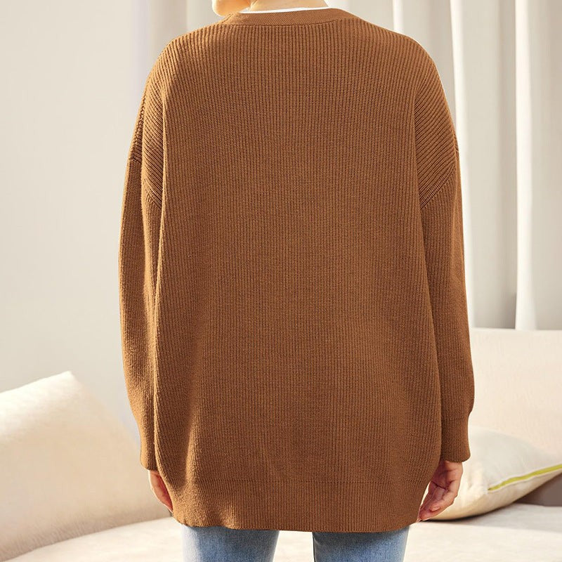 Elise | Cardigan pour Femme Coupe Ample Tricot Structuré Fermeture Boutonnée - Beige
