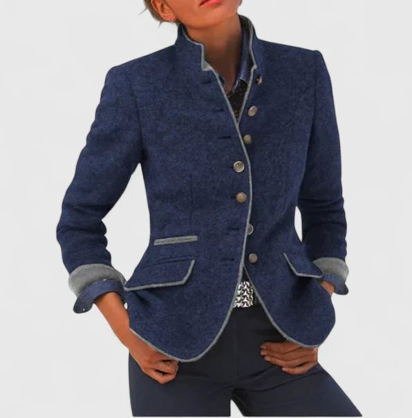 Elise | Gilet pour Femme Coupe Droite Boutonnage Formel - Bleu