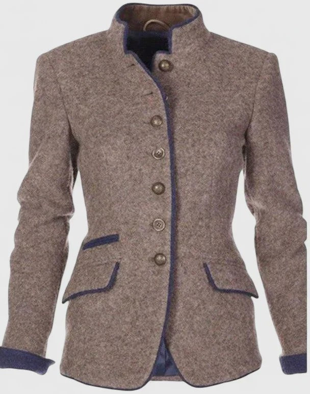 Elise | Gilet pour Femme Coupe Droite Boutonnage Formel - Caramel