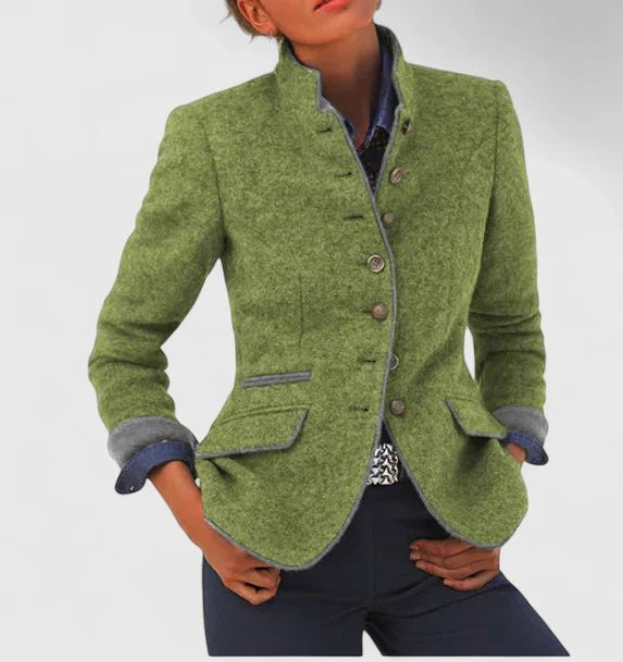 Elise | Gilet pour Femme Coupe Droite Boutonnage Formel - Vert
