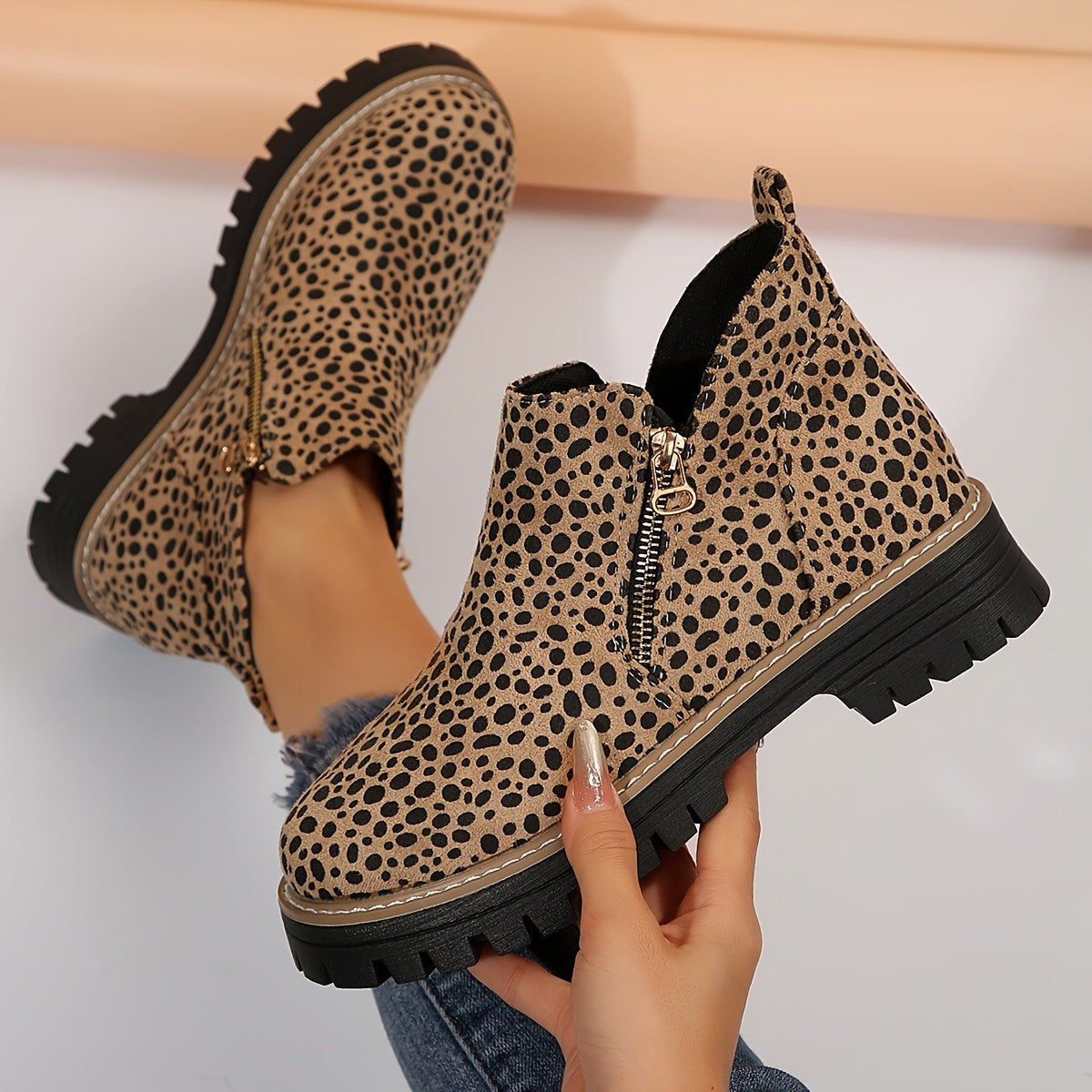 Emma | Bottines Femme Soutien Orthopédique Fermeture Éclair - Beige