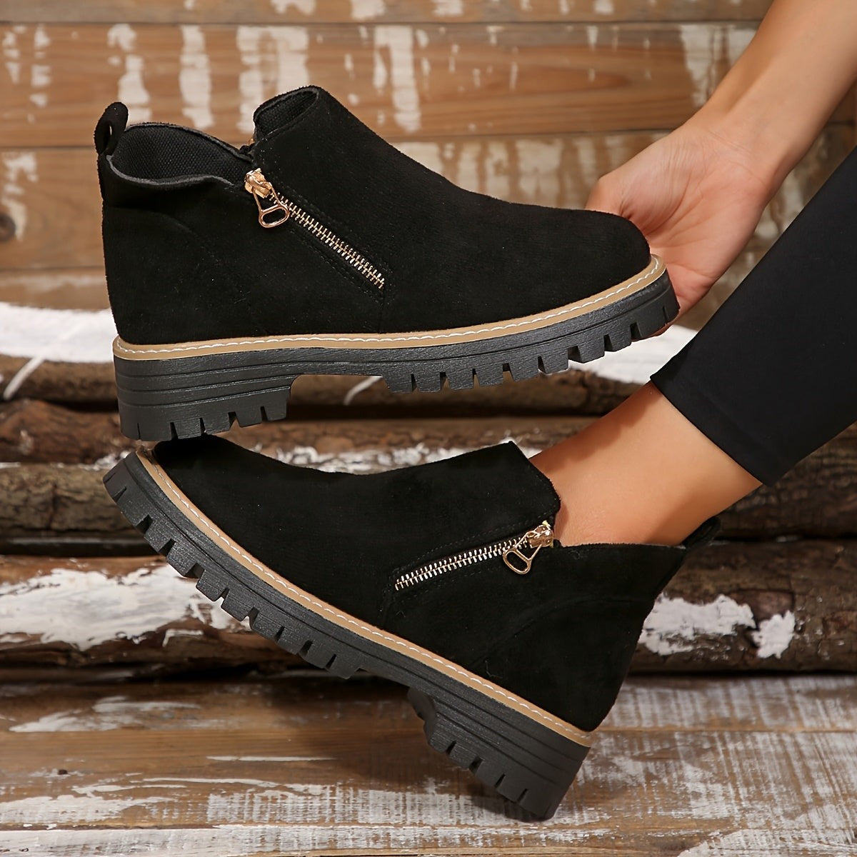 Emma | Bottines Femme Soutien Orthopédique Fermeture Éclair - Beige