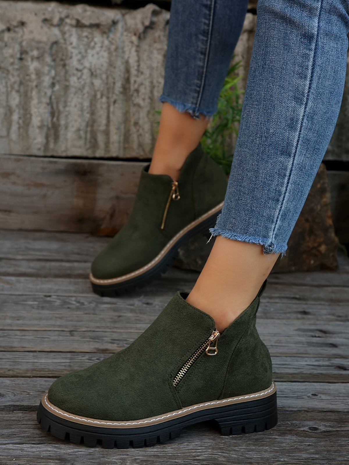 Emma | Bottines Femme Soutien Orthopédique Fermeture Éclair - Beige