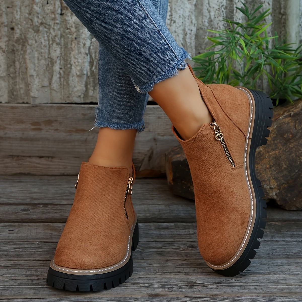 Emma | Bottines Femme Soutien Orthopédique Fermeture Éclair - Marron