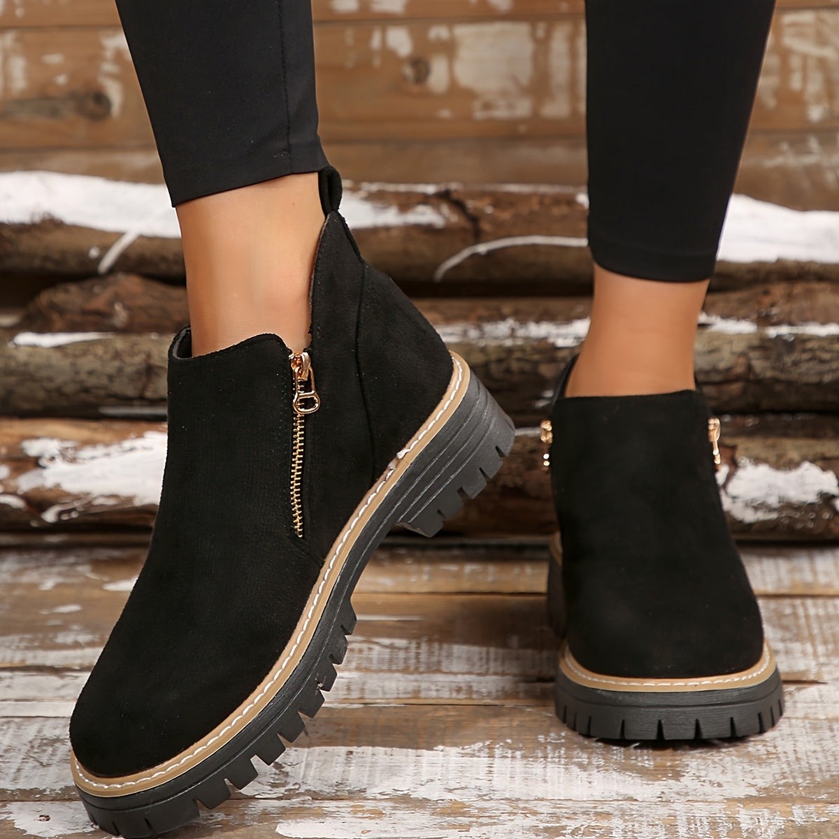 Emma | Bottines Femme Soutien Orthopédique Fermeture Éclair - Noir