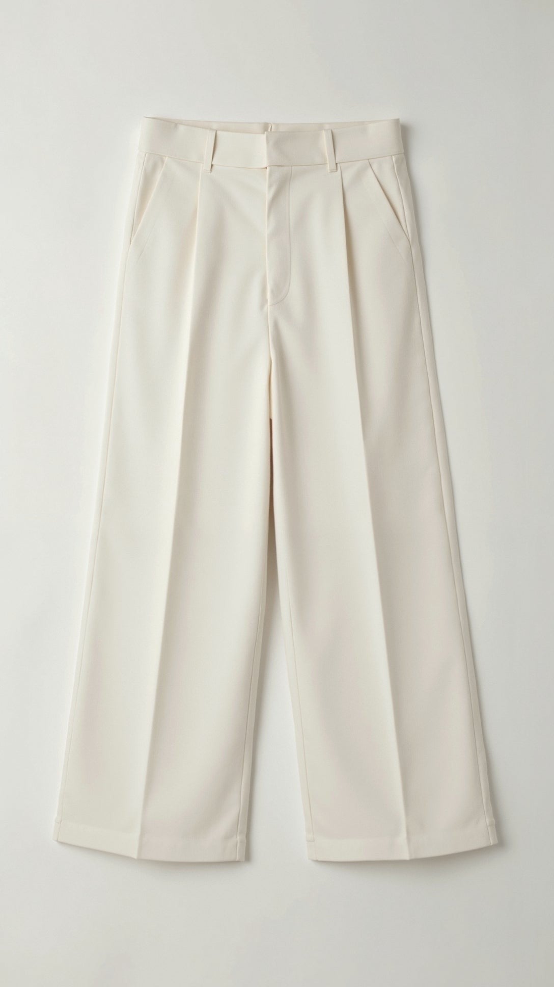 Emma | Pantalon pour Femme Taille Haute Coupe Ample Printemps - Blanc