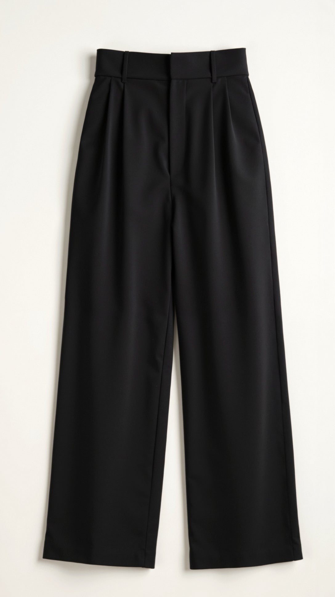 Emma | Pantalon pour Femme Taille Haute Coupe Ample Printemps - Noir