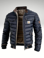 Ethan | Doudoune Homme Matelassée Rits Doublée Talon Montant - Bleu Marine