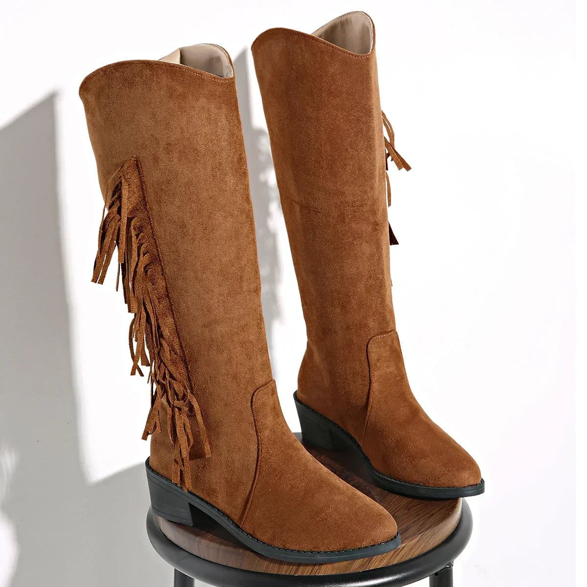 Ethan | Pour Femme Bottes de Rue simili-cuir Semelle Rembourrée Talon - Marron