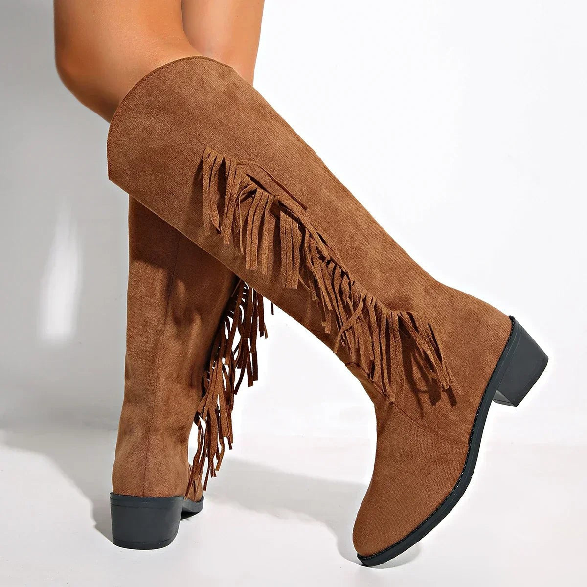 Ethan | Pour Femme Bottes de Rue simili-cuir Semelle Rembourrée Talon - Marron
