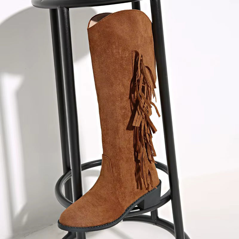 Ethan | Pour Femme Bottes de Rue simili-cuir Semelle Rembourrée Talon - Marron