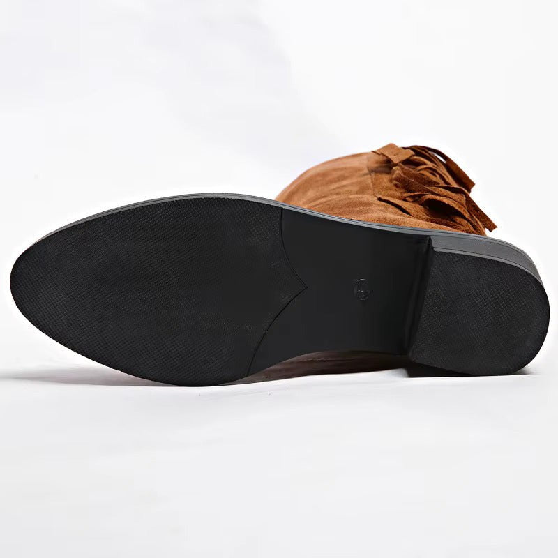 Ethan | Pour Femme Bottes de Rue simili-cuir Semelle Rembourrée Talon - Marron