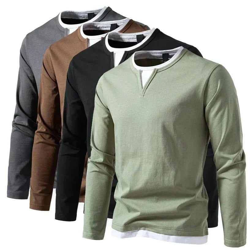 Gabriel | Pull pour Homme Col V Coton Premium Coupe Épurée - Gris