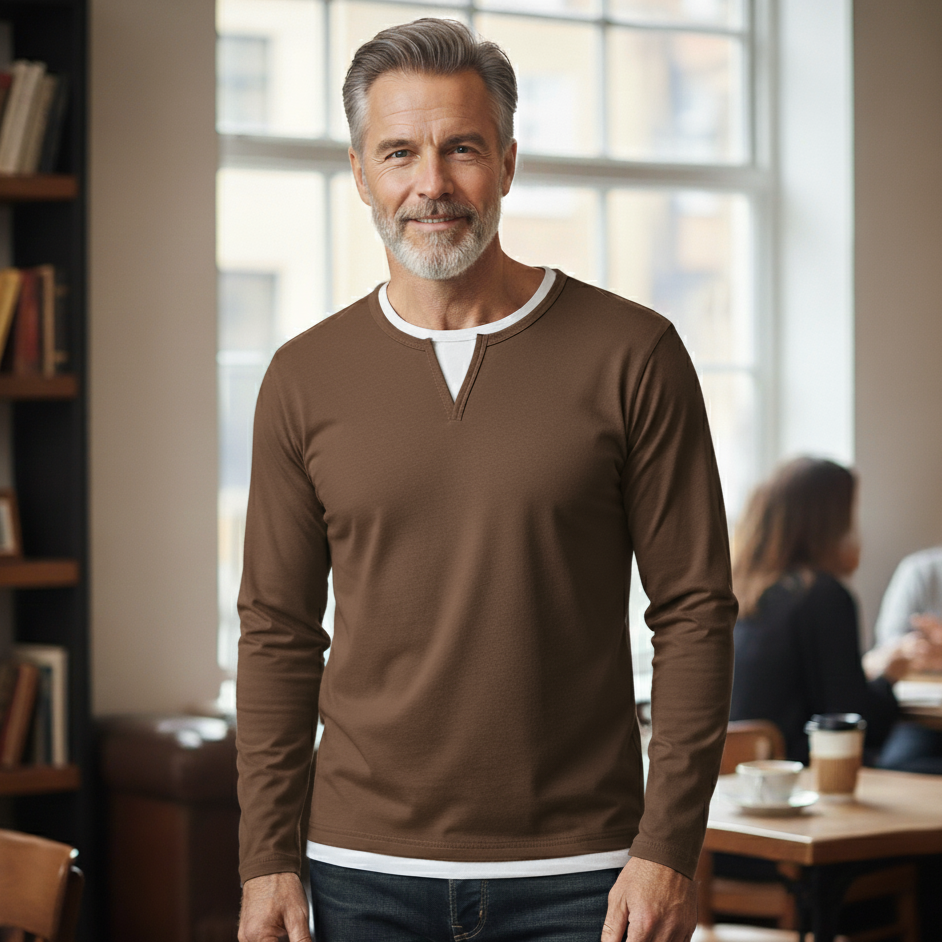 Gabriel | Pull pour Homme Col V Coton Premium Coupe Épurée - Gris