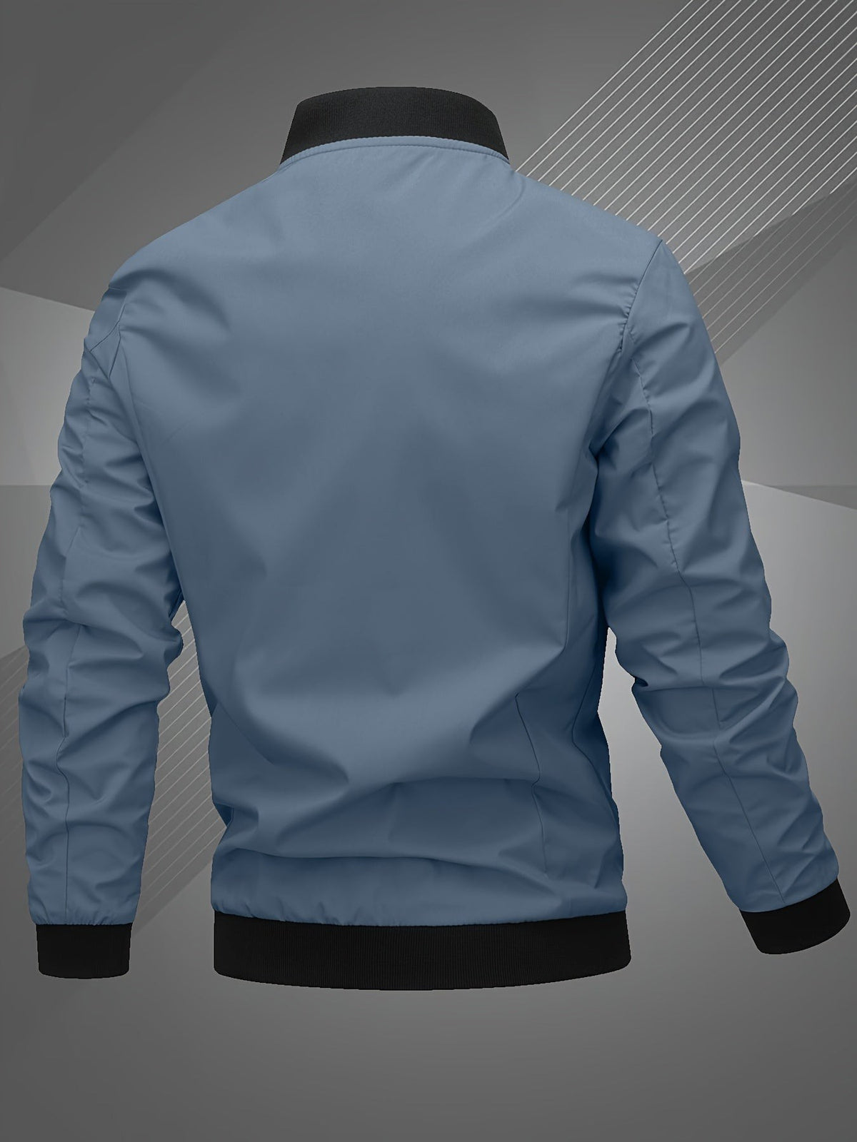 Gabriel | Veste de Baseball pour Homme Coupe Régulière Fermeture Éclair Brodée - Gris