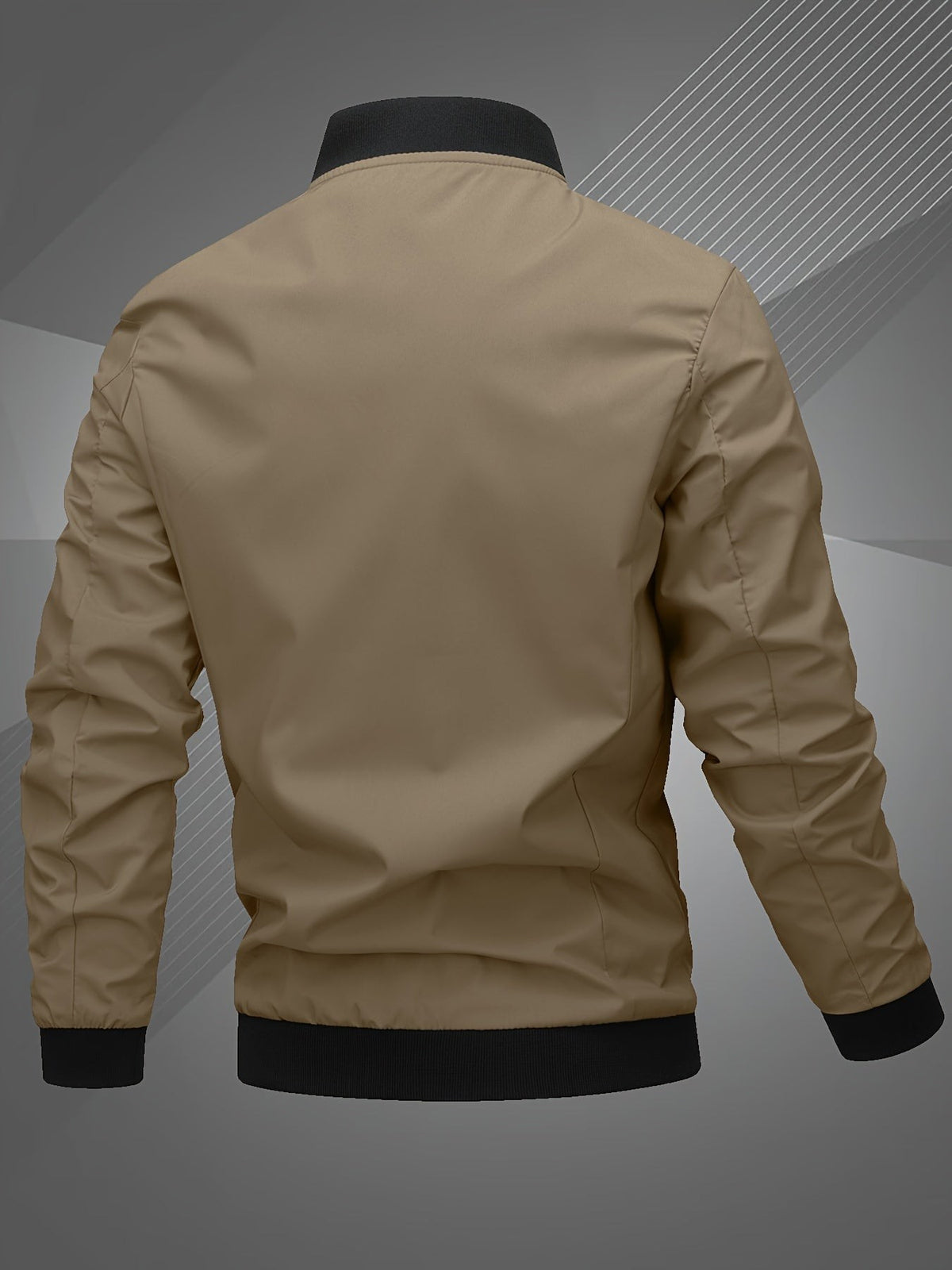 Gabriel | Veste de Baseball pour Homme Coupe Régulière Fermeture Éclair Brodée - Gris
