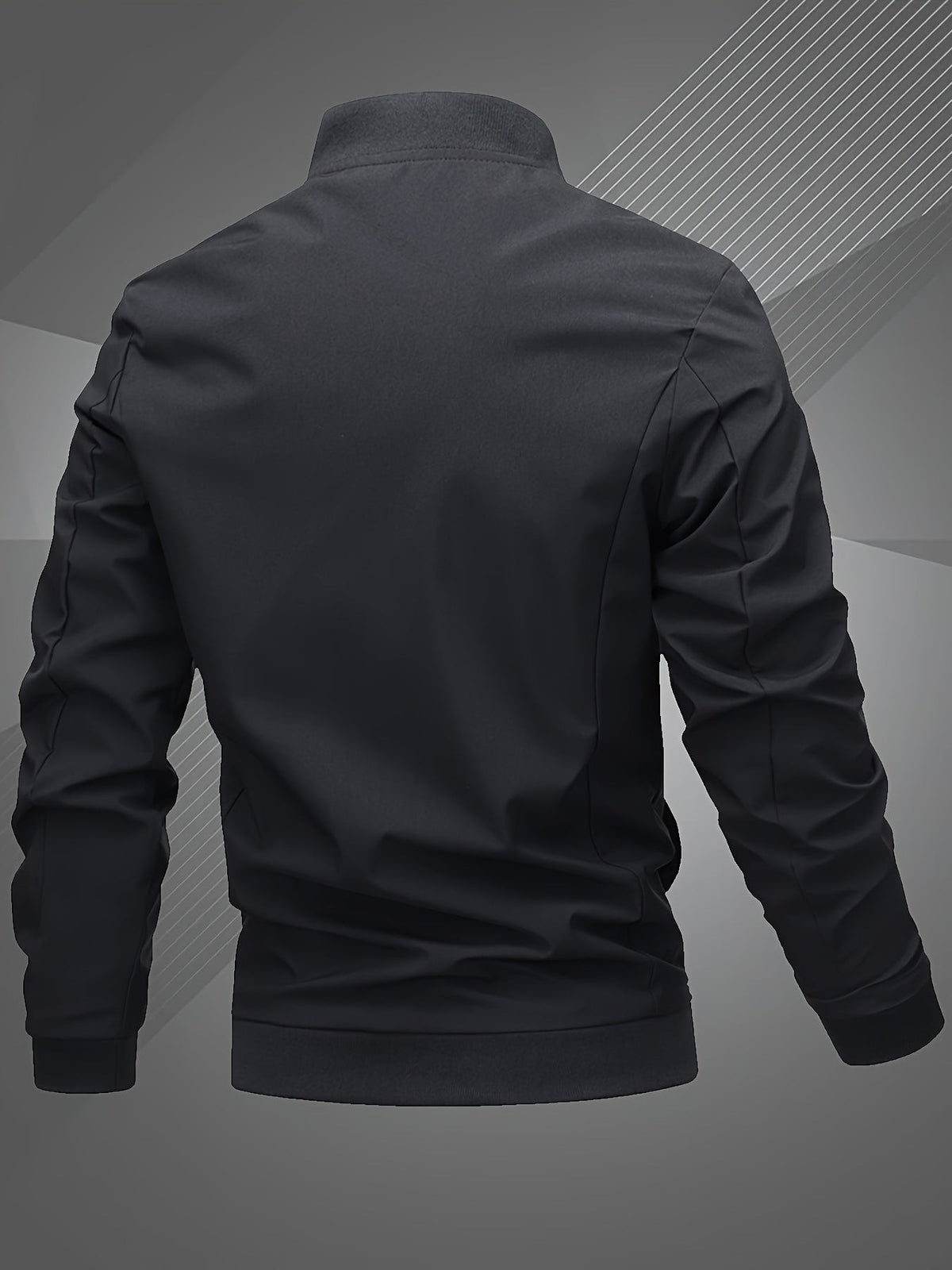 Gabriel | Veste de Baseball pour Homme Coupe Régulière Fermeture Éclair Brodée - Gris