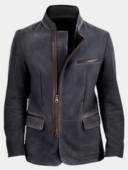 Gabriel | Veste de Terrain pour Homme Daim Coupe Ajustée Fermeture Réversible - Marron