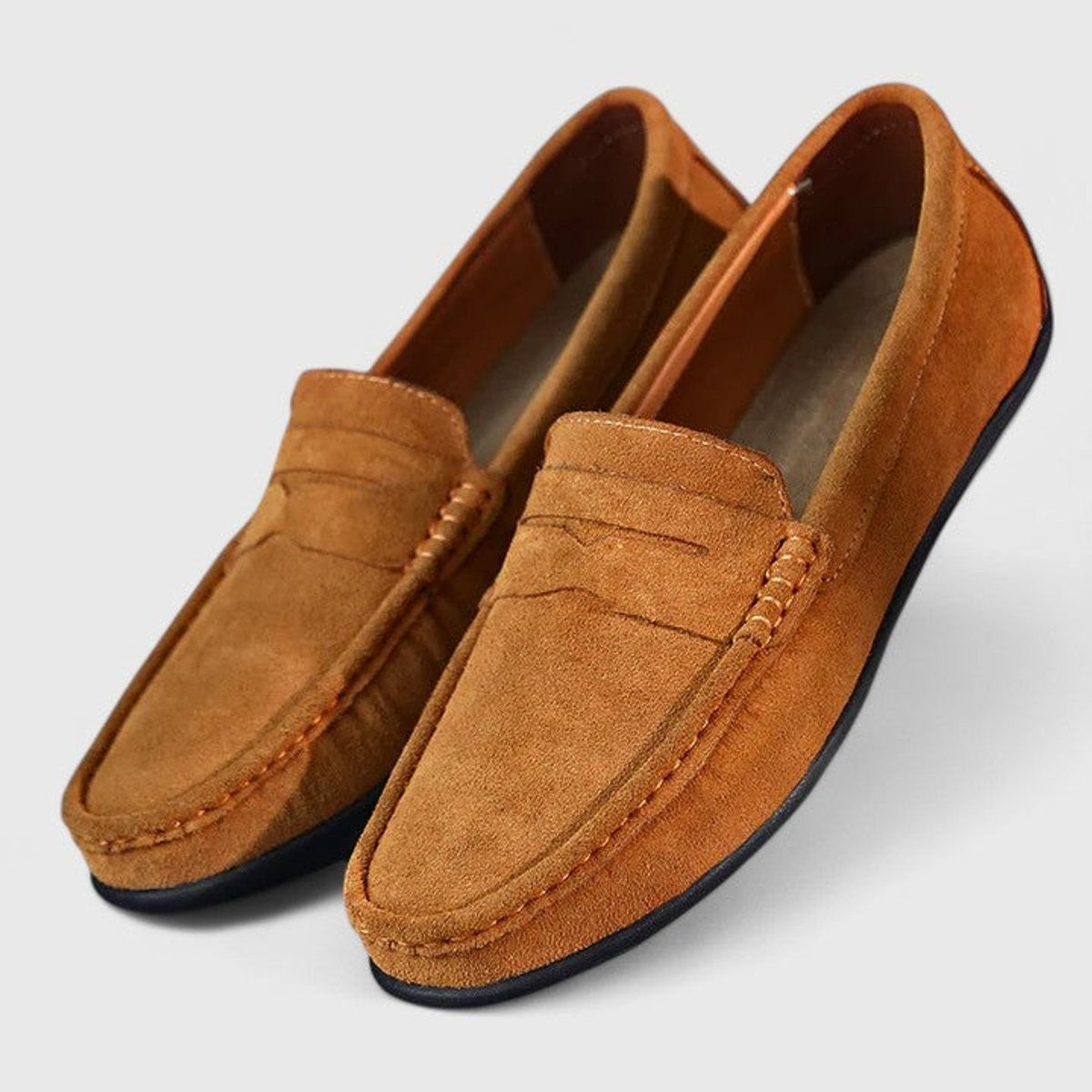 Hugo | Mocassin Homme Velours Enfiler Semelle Souple Confort - Beige