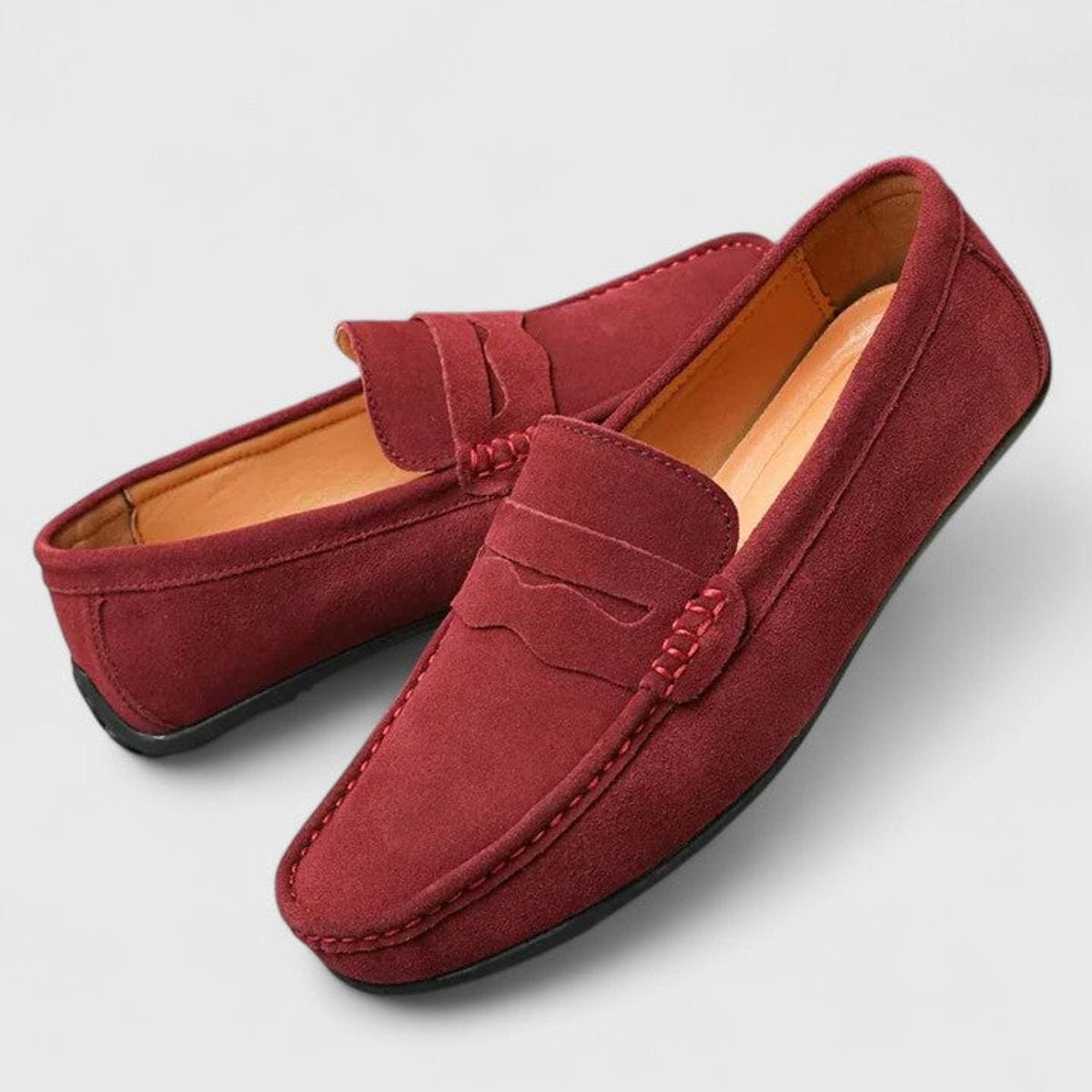 Hugo | Mocassin Homme Velours Enfiler Semelle Souple Confort - Bleu