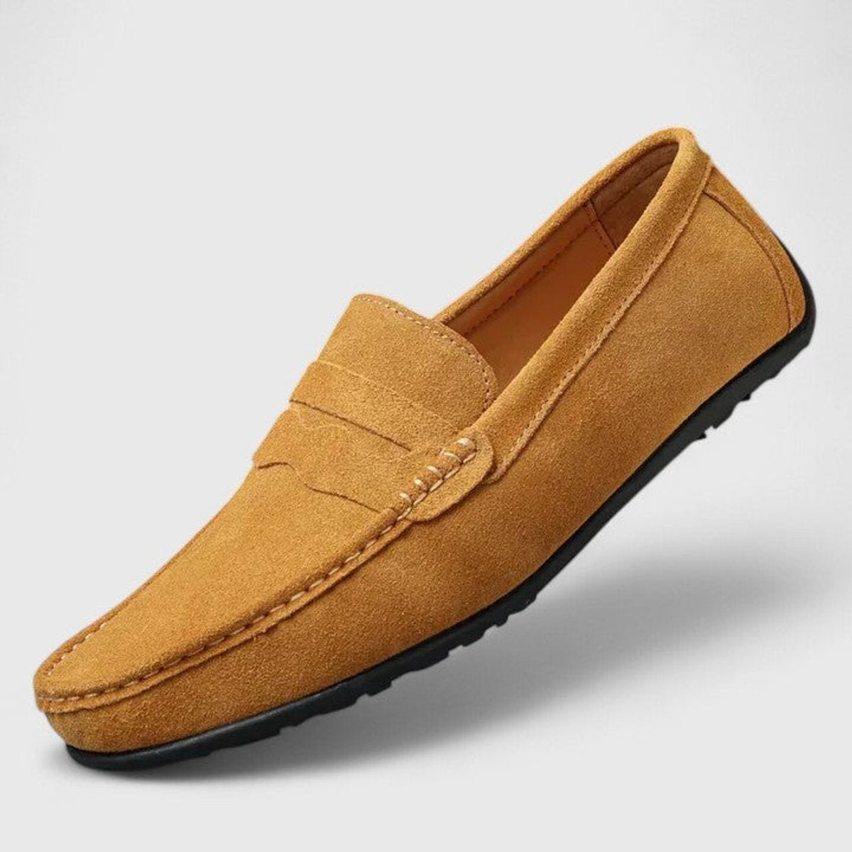 Hugo | Mocassin Homme Velours Enfiler Semelle Souple Confort - Bleu