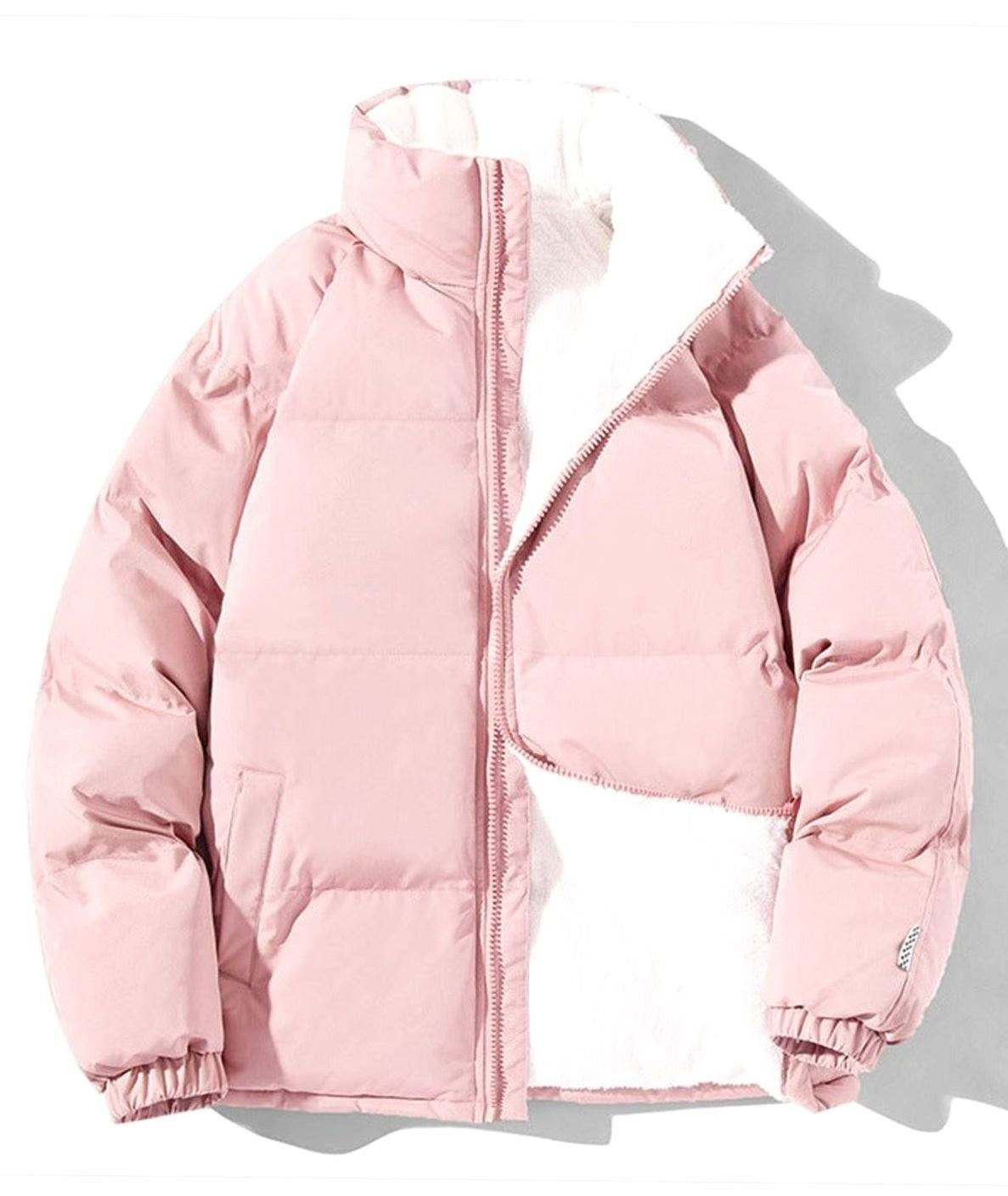 Ines | Dames Bomberjacke Matelassée Doublure Polaire Encolure Montante - Rose
