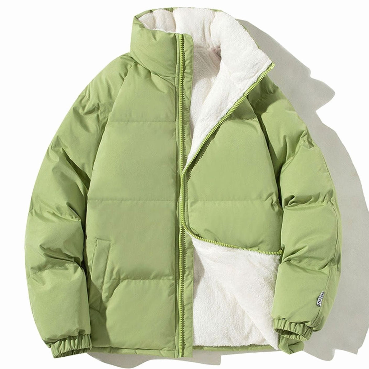 Ines | Dames Bomberjacke Matelassée Doublure Polaire Encolure Montante - Vert