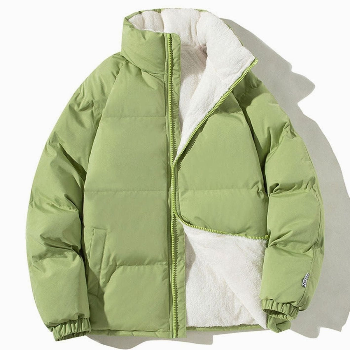 Ines | Dames Bomberjacke Matelassée Doublure Polaire Encolure Montante - Vert