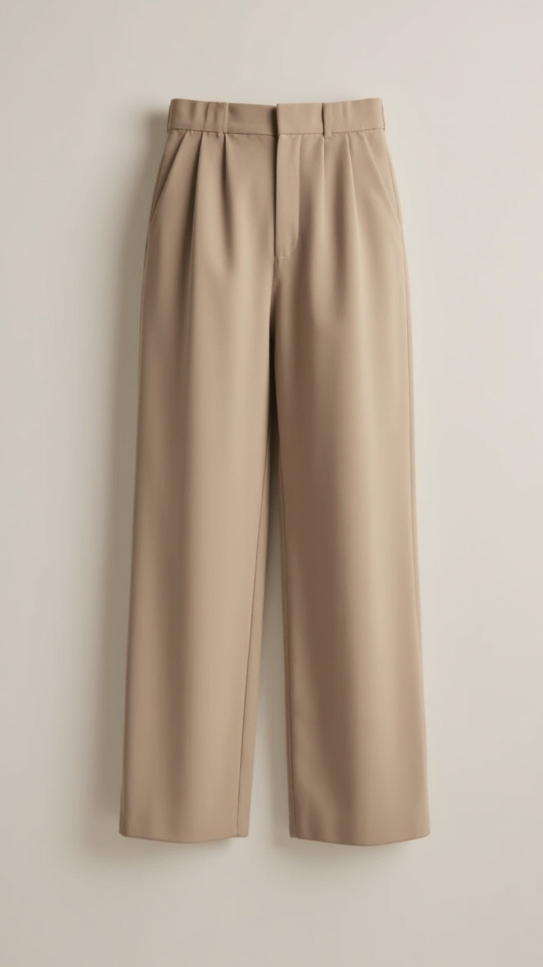 Ines | Pantalon pour Femme Taille Haute Coupe Ample Printemps - Beige