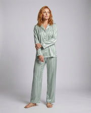Ines | Pyjama Femme Coupe Ample Soie Synthétique Brillante - Beige
