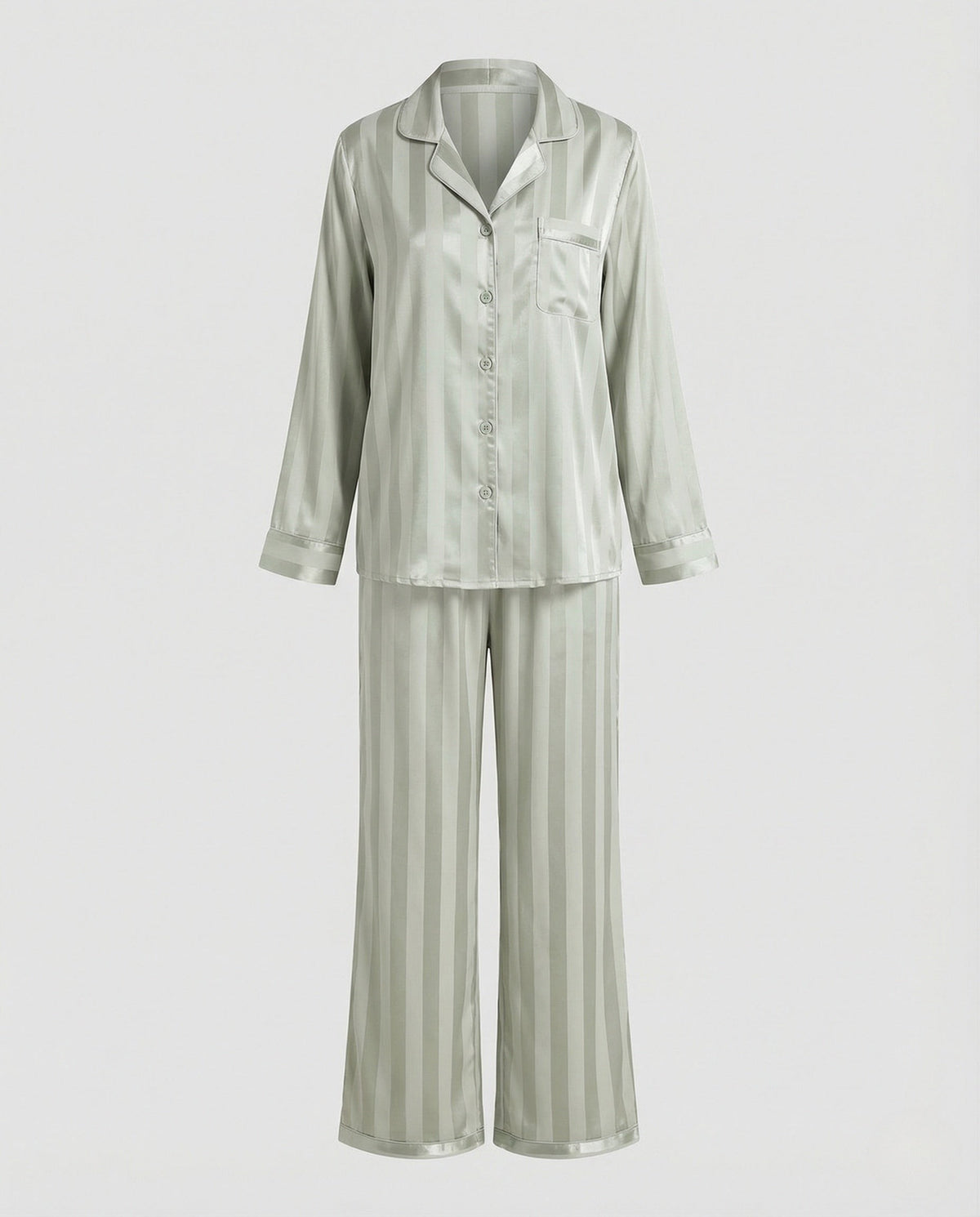 Ines | Pyjama Femme Coupe Ample Soie Synthétique Brillante - Beige